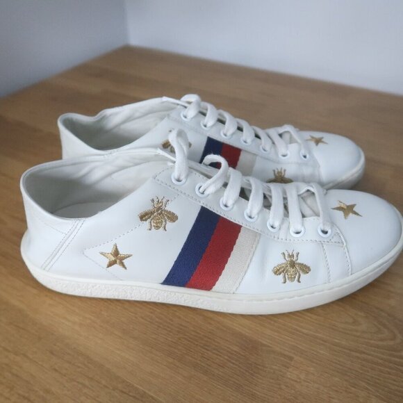 Gucci Ace Web Bees and Stars Sneakers Size 36.5 / US 6.5 - Picture 5 of 13